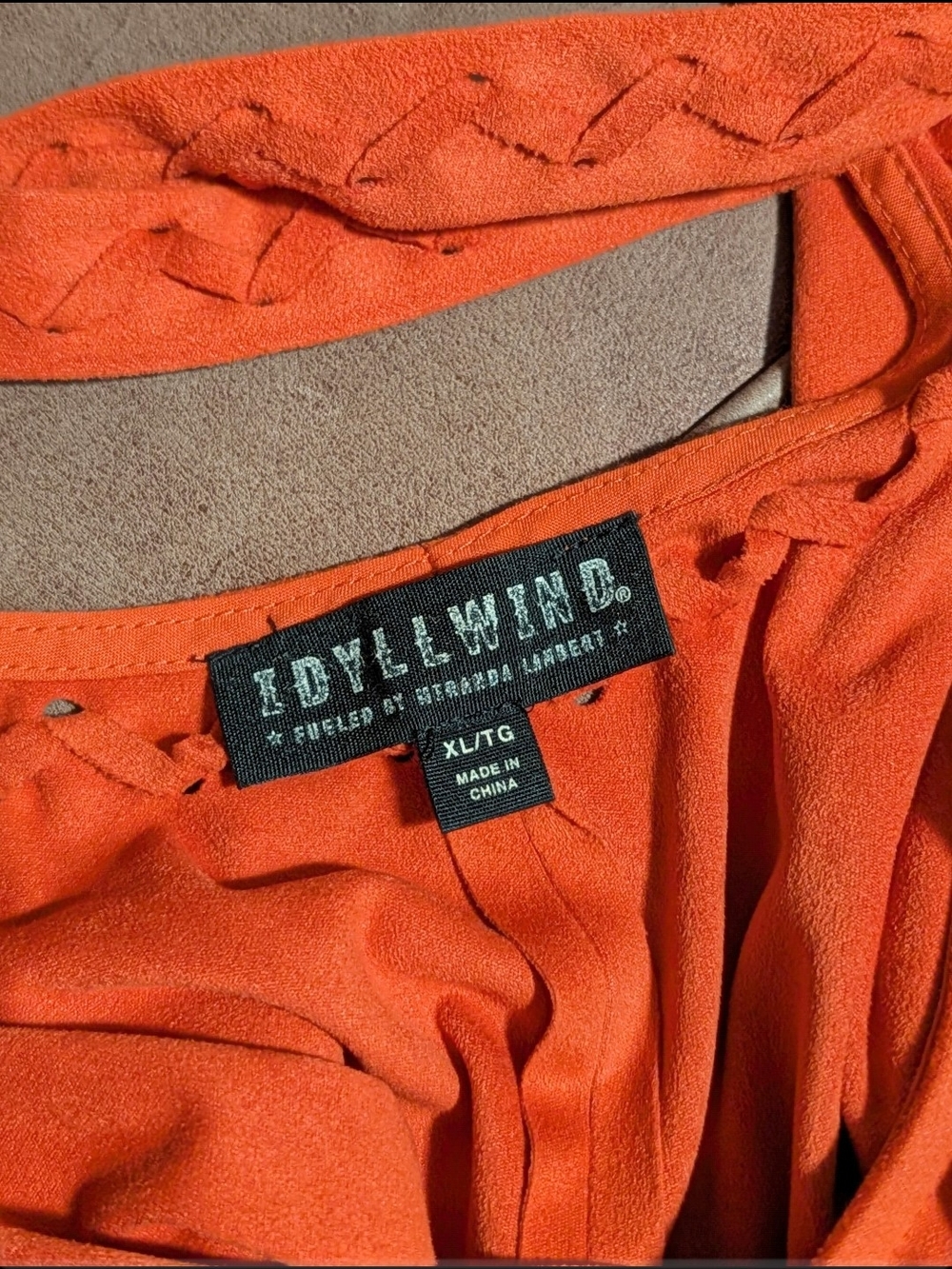 Idyllwind Faux Suede Fringe Midi Dress in Burnt Orange XL - Picture 9 of 9